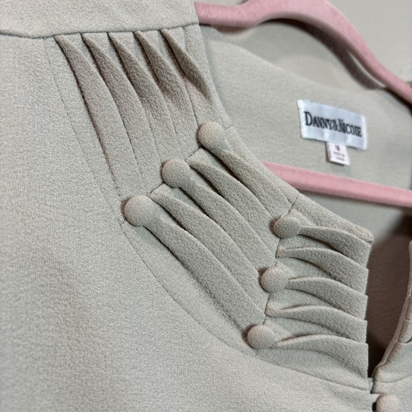 Danny & Nicole Women's 16 Beige Blazer Blouse Button Front Chic Classic Neutral - Picture 5 of 14